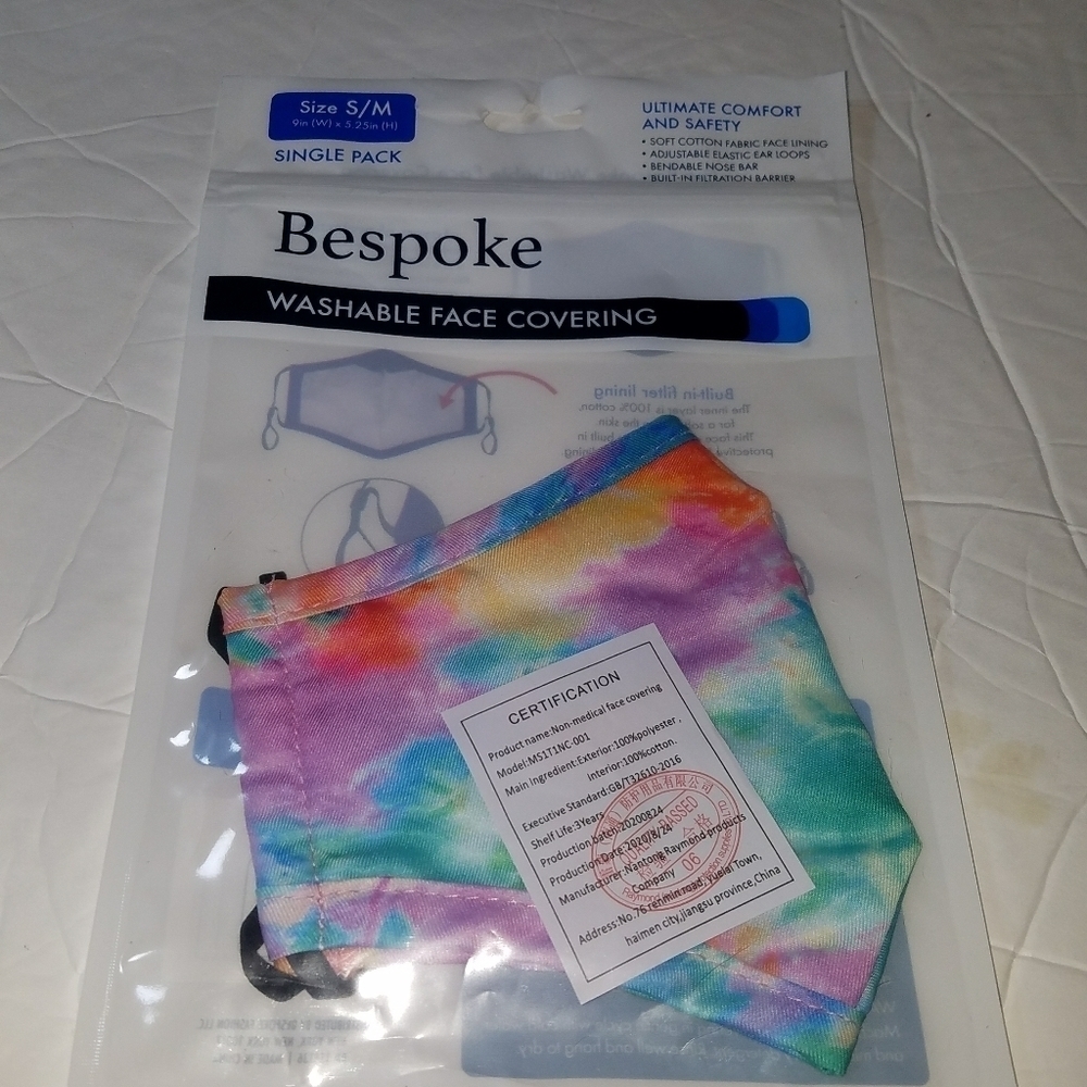 Bespoke Washable Face Covering NWT Tie Dye